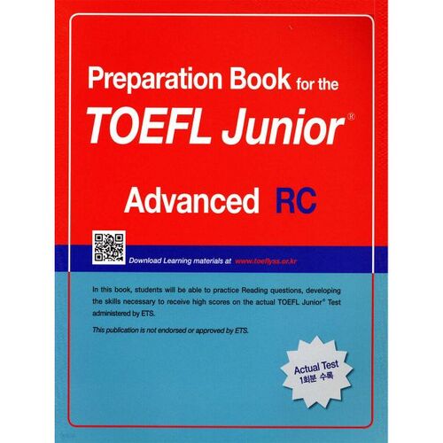Livre de préparation au test TOEFL Junior : focus sur les types de questions RC (niveau avancé) 