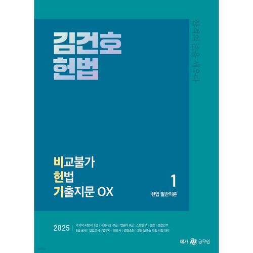 2025 Kim Geon-ho Droit constitutionnel : Questions d’examen de droit constitutionnel incomparables (OX) 