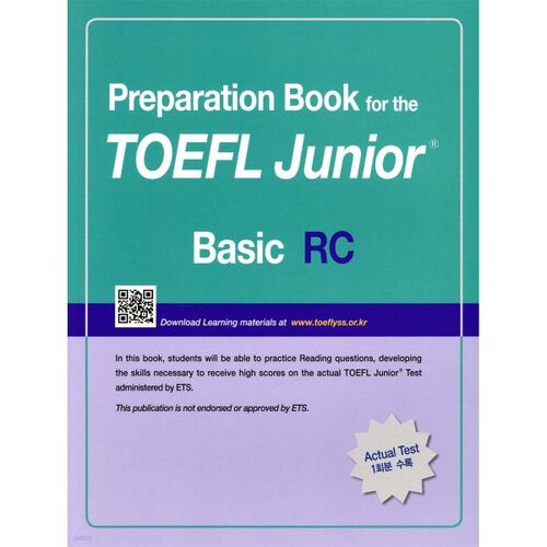 Livre de préparation au test TOEFL Junior : focus sur les types de questions RC (niveau de base) 