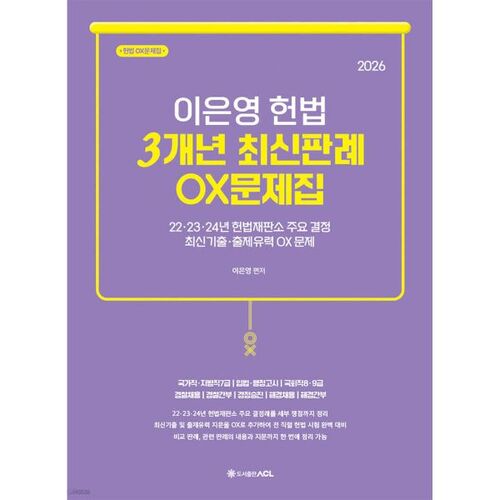 2026 Lee Eun-young Droit constitutionnel Jurisprudence récente sur 3 ans Questions Vrai ou Faux 