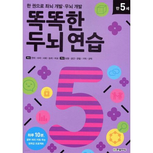 Developing the left brain and right brain in one book. Smart brain training for 5-year-olds. 